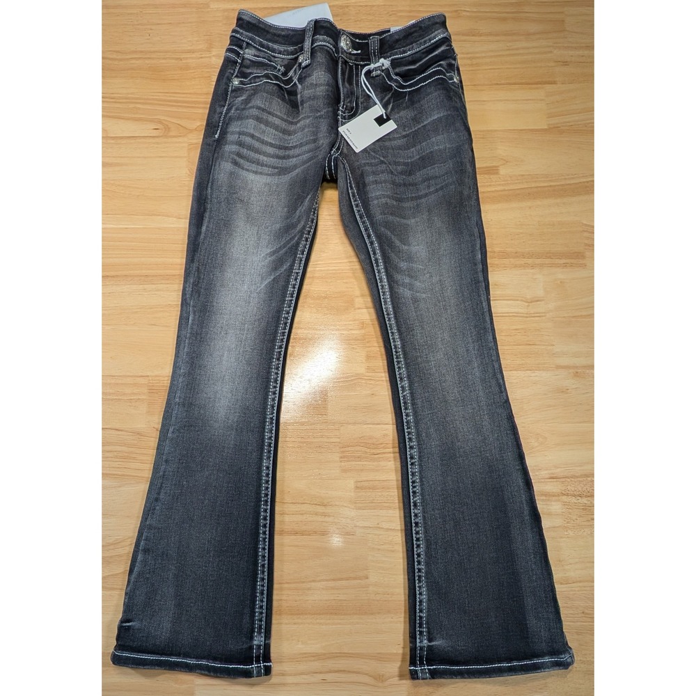 Fire & Rain Womens Bootcut Jeans Size 5 Black Wash Contrast Stitch RJR-10727 NWT